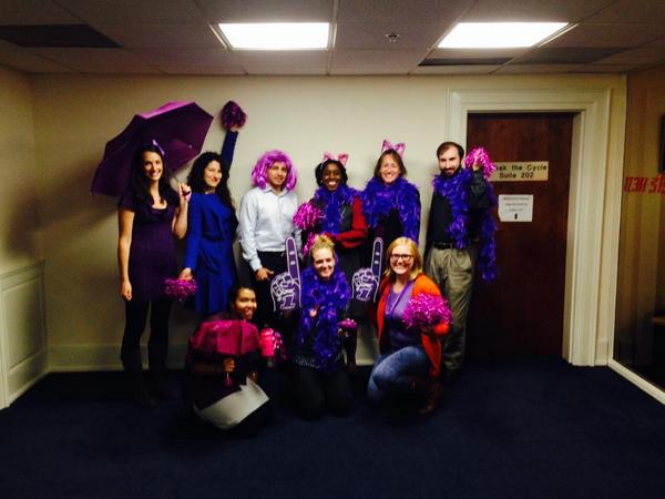 DCCADV's tweet photo. Every year we're amazed, inspired and maybe a little shocked by @BreaktheCycleDV on #PurpleThursday!  #DVAM http://t.co/xYhfbY5NI5