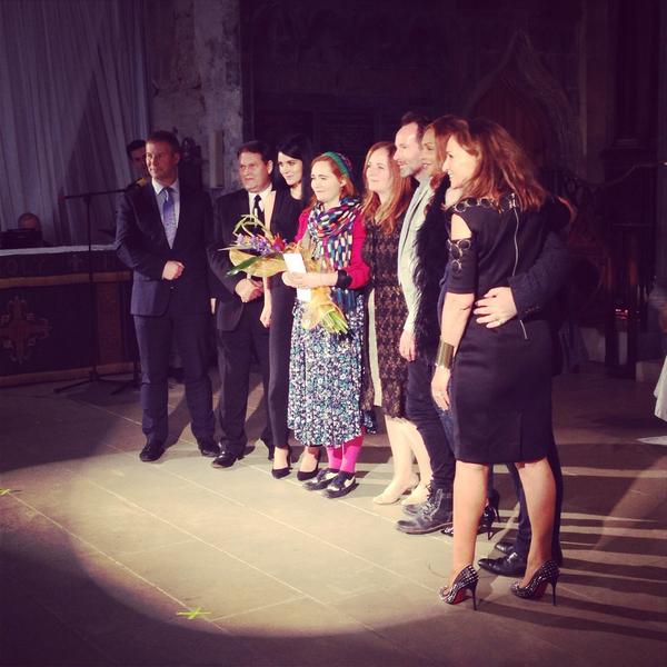 brownthomas's tweet photo. Julia, the winner of the #LimerickStudentAwards with the panel of judges #Limerick2014 #WearableArt http://t.co/hJ7TLisyuQ