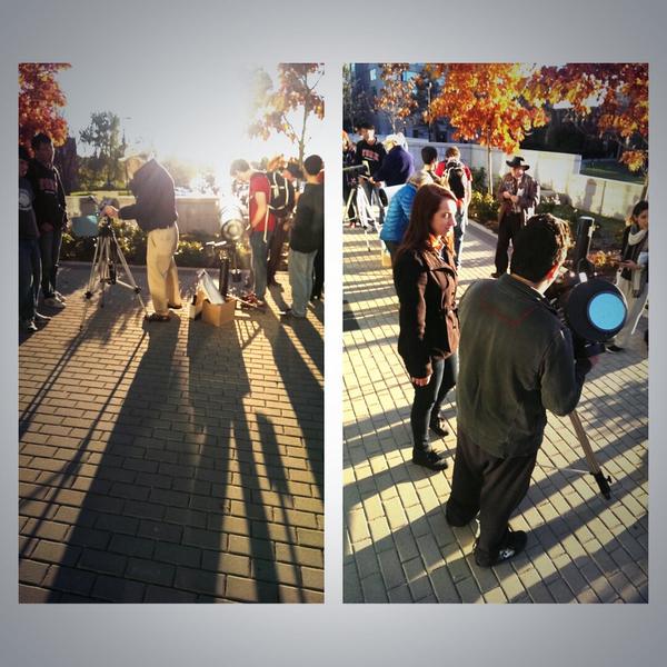 Abteen_S's tweet photo. Getting ready for the solar eclipse :') #sunspots #eclipse2014 @yorkobservatory http://t.co/13V9sfdoBV
