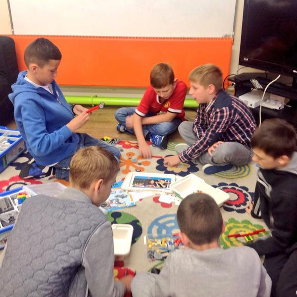 ClubInnov8's tweet photo. Yr 6 boys @ColcotPrimarySc preparing for the car design challenge.  Great team work, well done! http://t.co/JFoo2I9Kko