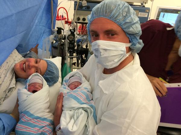 Our two baby boys born yesterday. Warner Paul White and Trevor Ray White. Happy birthday boys! #twins #luvmyboyz