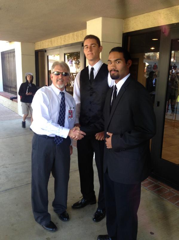 dcdb2014's tweet photo. Candidate Davin Chambers and running mate David Barta with Principal Osgood. #VoteDavin http://t.co/99L41nEePx