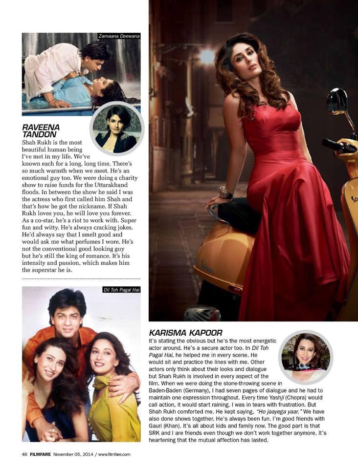  November edition HAPPY BIRTHDAY MR .SUPERSTAR Raveena tandon and Karisma kapoor talk about 