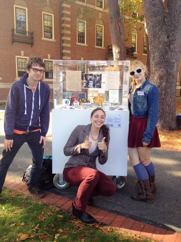RooCrewWheaton's tweet photo. #tbt to last week's Inauguration of #WheatonPrez @dhanno! Here are members of the #RooCrew w/ their voting display :) http://t.co/CjWD41xsg2