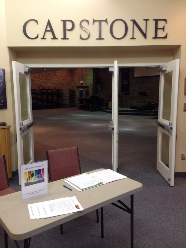 CapstoneToronto's tweet photo. Check out our new sign, filled with history. Made from the letters in Westmount Park Church's sign. #legacy http://t.co/wDWzjXTNCX