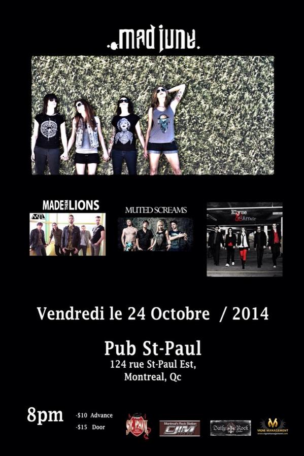 madjune's tweet photo. Tomorrow night we r live in #Montreal with @MutedScreams &amp; Elyse and the Affair! #music #montreal #madjune #live http://t.co/KsOz8R7gqL