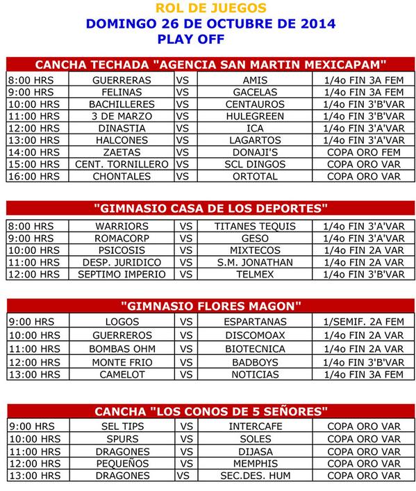 LigaMunicipal's tweet photo. Rol de juego SE JUEGA CON EL NUEVO HORARIO  "ATRASEN SU RELOJ UNA HORA" 2 de Nov. se suspende la jornada #juegalimpio http://t.co/C3oBrlJtYl