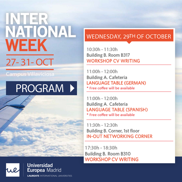 UEuropea's tweet photo. ¡Participa en la #IntrnationalWeeKUEM! Descárgate el programa en PDF ➡ http://t.co/zyouPs9DaW http://t.co/gBgmfzoZba