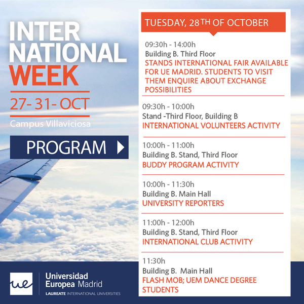 UEuropea's tweet photo. ¡Participa en la #IntrnationalWeeKUEM! Descárgate el programa en PDF ➡ http://t.co/zyouPs9DaW http://t.co/gBgmfzoZba