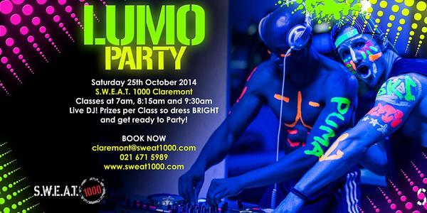 paulsweat1000's tweet photo. It's time to get bright &amp; SWEATY tomorrow @SweatClaremont !! It's LUMO day!!! Book now !! claremont@sweat1000.com http://t.co/c5PPJ7MYGP