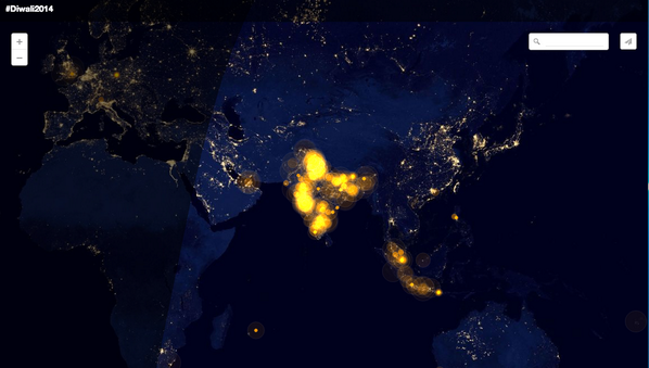 XCorpIndia's tweet photo. Here's how India and the World celebrated #Diwali2014 on Twitter: http://t.co/zBhzWleIHz (map embeddable) http://t.co/WilHog358R