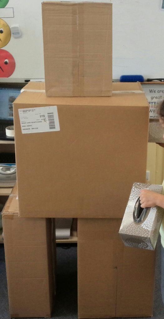 Scultptures with Kindy. The planning and building stage.... mmm I wonder what this could be?