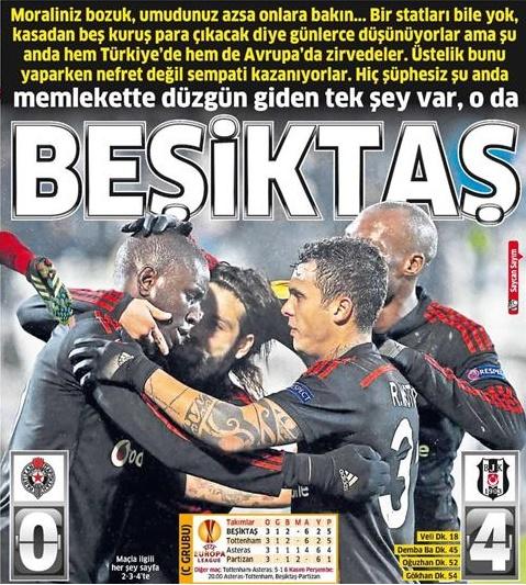 "Memlekette düzgün giden tek şey var, o da Beşiktaş"