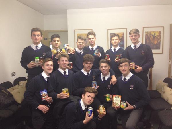 Year 11 boys - cheers lads you brought loads of stuff in for the food bank.  A credit   Have good half term