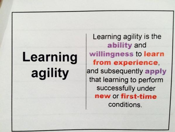 Smchamilton's tweet photo. Nick Huck sharing insights on the concept of Learning Agility #afpleadership http://t.co/ashiZMSXJZ