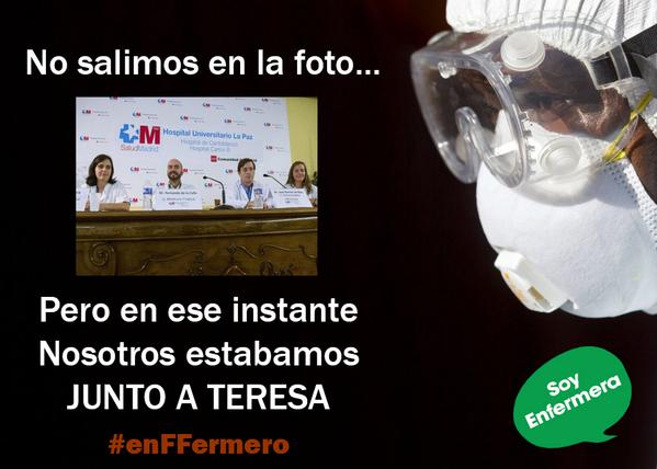 soyenfermera's tweet photo. Mi #enFFermero es para los enfermeros@s que no salen en fotos... Estaban junto a #TeresaRomero #Ebola #Enfermeria #FF http://t.co/0aVqmZ4K94