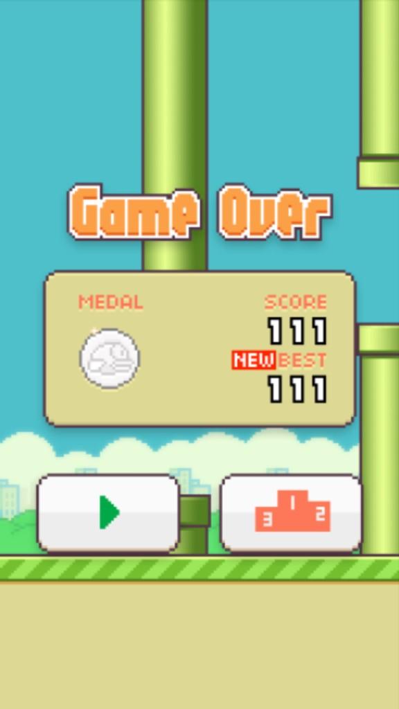 WestEndFi's tweet photo. FUCK YES. 3 DIGITS BABY. #FlappyBirdHighScore http://t.co/yXxfBGnjtu
