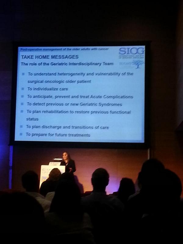 The role of the interdisciplinary team.  #SIOG2014