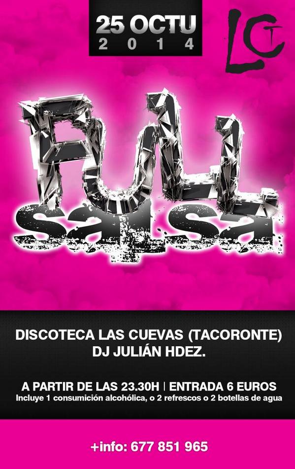 PURASALSAYSABOR's tweet photo. Mañana Sábado en Discoteca las cuevas Tacoronte.
Fiesta Full Salsa. http://t.co/weFjcnHy4V