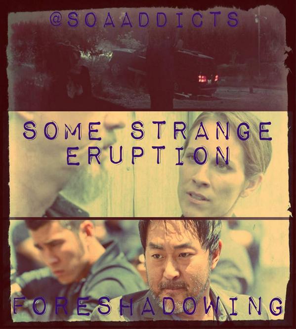 SOAAddictsPT's tweet photo. What is the most foreshadowing moment from #SomeStrangeEruption? #SOAFX #FinalRide @SOAAddicts http://t.co/dyMgSi68ju