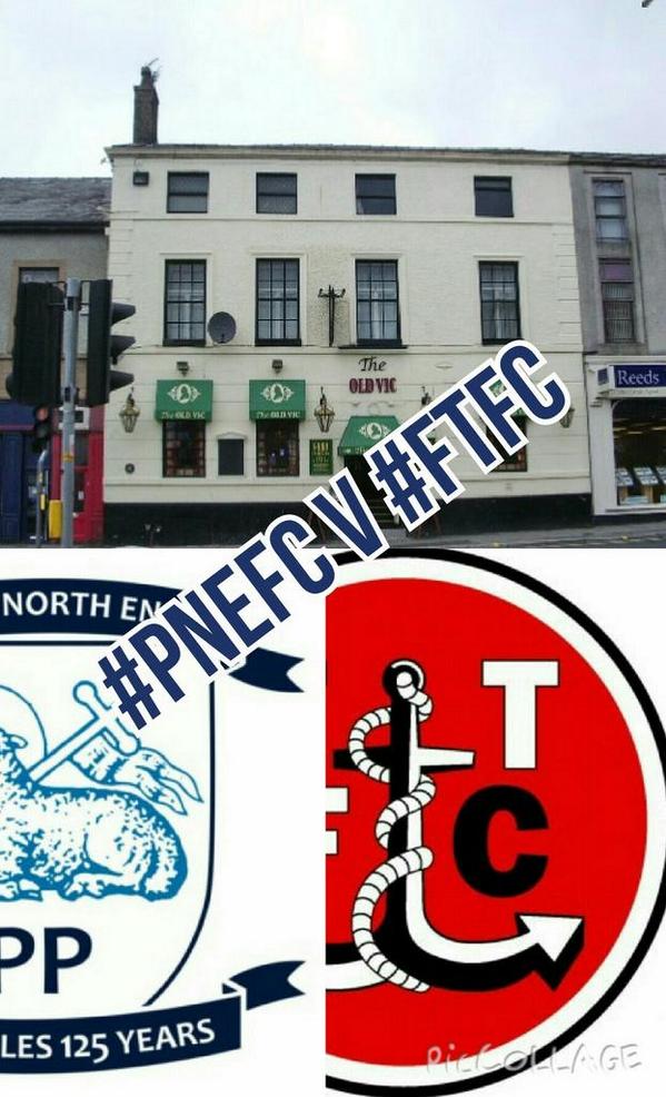 PNEPolice's tweet photo. @codarmyftfcfans @ftfc fans travelling to Preston by rail tomoz will find refreshments @ The Old Vic near the station http://t.co/fnK1oTFVDZ