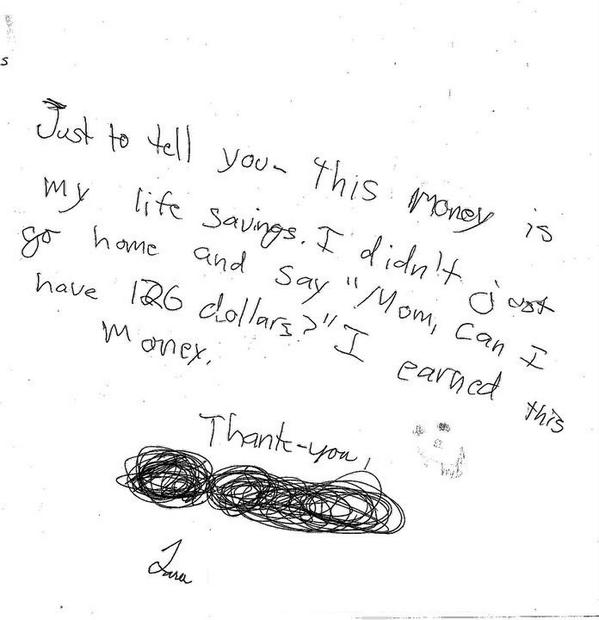 Mc2Tim's tweet image. Tara gave us her life savings for Forest Of Hope to plant trees in Africa for orphans. COOLEST DONOR LETTER EVER!