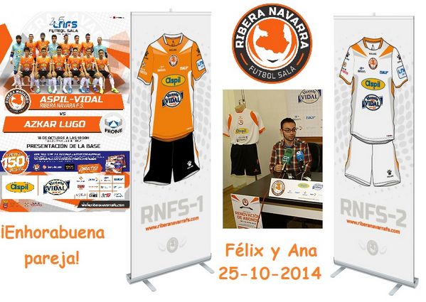 RiberaNavarraFS's tweet photo. ¡Enhorabuena Félix y Ana! Que paséis mañana un feliz día. @erredoble_com 25-04-2014 http://t.co/V2J3S5SNxC