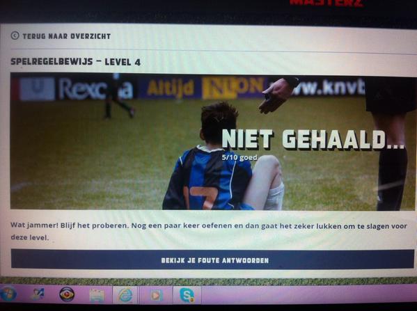 wat een onzin zeg, een toets moeten maken om te mogen blijven voetballen. en ook goed nederlands trouwens. <a href="/KNVB/">KNVB</a>