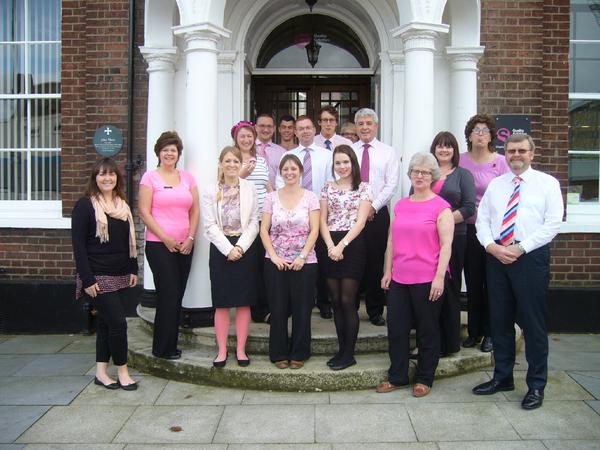 Happy #Wearitpink Day from everyone at @QS_CandC looking great guys! #spotthejoker supporting <a href="/BCCampaign/">BreastCancerCampaign</a>