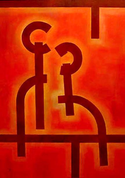 LuciaBorrallo's tweet image. My painting : " Intimity " (Intimidad) acrylic on canvas, 73 x 100 cm. #art