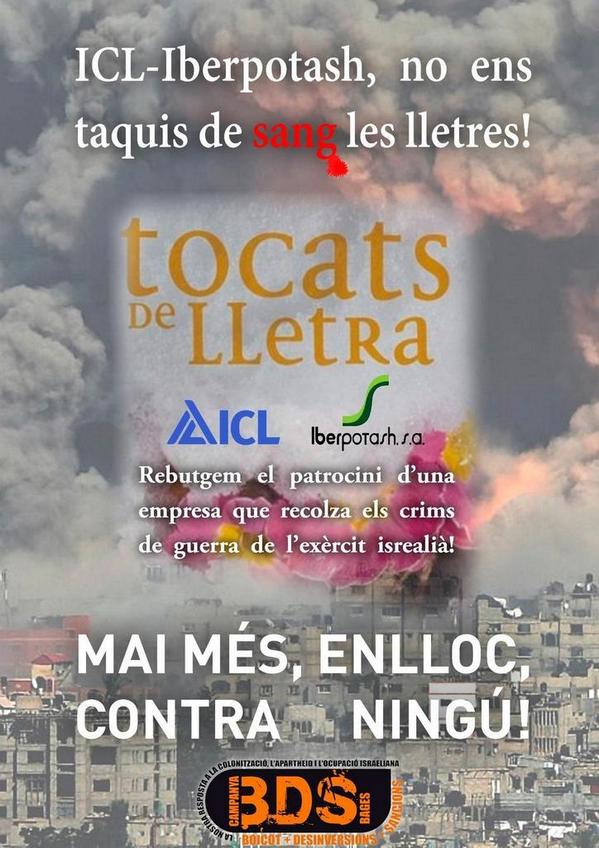 FRPC_org's tweet photo. La burgesia catalana és còmplice del genocidi palestí. Boicot actiu a l'Estat d'Israel! @BDSCatalunya http://t.co/qDZ9U9KweY