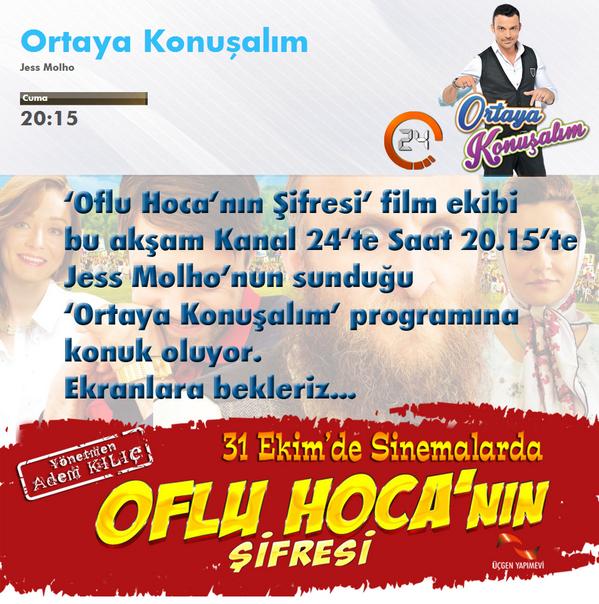 OfluHocaSifre's tweet photo. Bu akşam @MolhoJess ile 'ortaya konuşalım) pragramında neşeli dakikalar geçireceğiz. http://t.co/YyYCYiRMvc