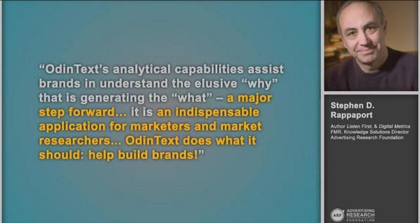 infoadvantage's tweet image. “OdinText helps build brands” youtu.be/bkCXtBEb4p8?t=…  @steverappaport #NextGenTextAnalytics #MRX #TextAnalytics
