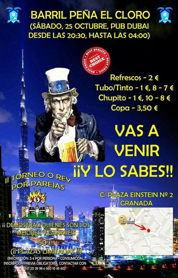 titojavi13's tweet photo. Ya queda menos para el II barril del cloro! @pdelcloro. Ya teneis plan para después del Madrid-Barcelona! http://t.co/JLda4D98r3