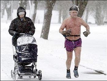 You running in the cold vs. you're coach running in the cold...