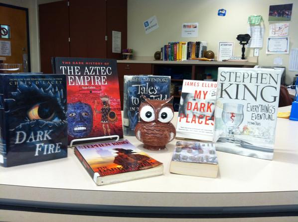 JCBLibrary1's tweet image. Whoooo&apos;s afraid of the dark? Check out a book if you dare. #LibraryOwl