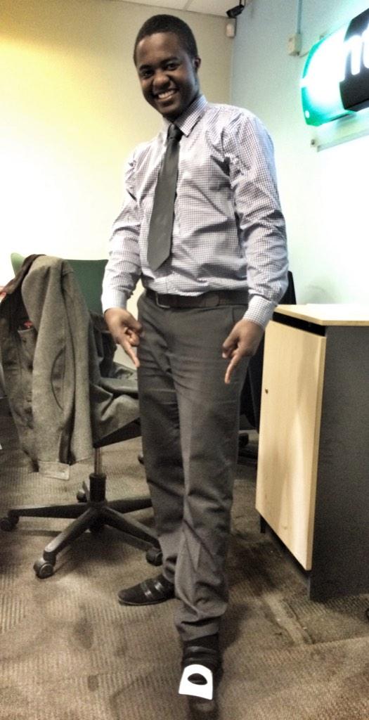Management Trainee Marlven displaying his latest line in Damage Evaluator Fashion the "E-Shool" #U311 <a href="/FlicMrozik/">Flic Holt</a>