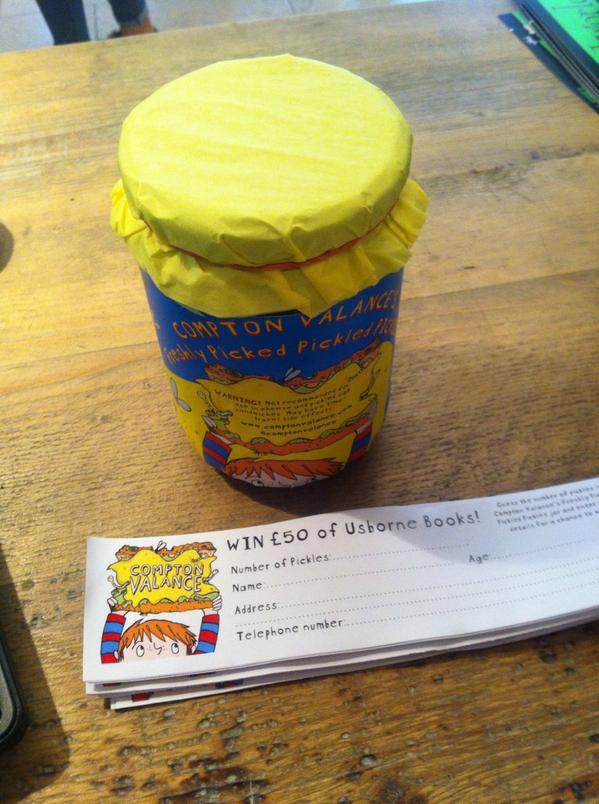 pickledbooks's tweet photo. Pop in to partake in our pickled pepper Compton Valance competition courtesy of @Usborne ! #pickledpepper http://t.co/sjassmA2DD