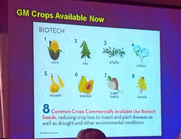 jeniferdyck's tweet photo. The ONLY 8 GM crops are... #STAM2014 http://t.co/wkXpTRHQID