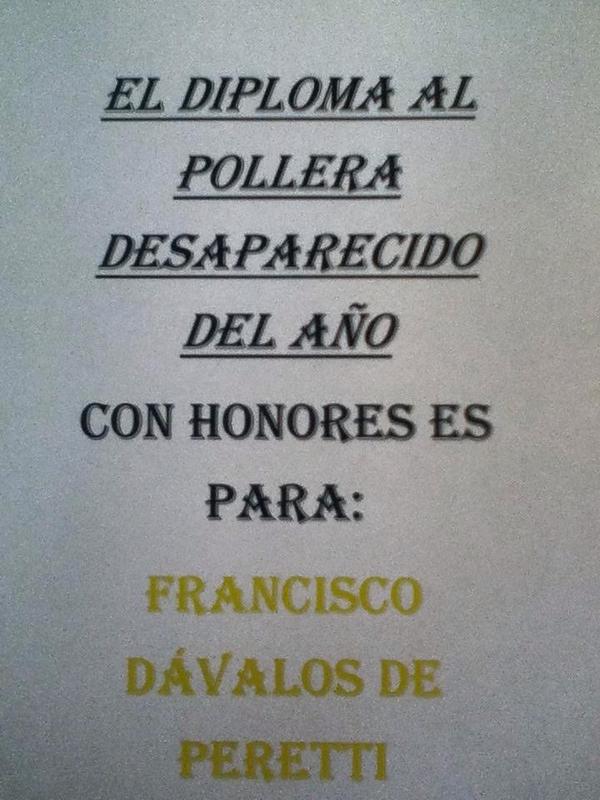 Este sabado le entregaremos un diploma a <a href="/FranDavalos/">Fran</a> nuestro dt Felicitaciones #pollera