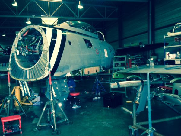 Aircraft_ARC's tweet photo. The end of an era at ARCo - G-SABR being packed away safely for shipping to its new home. http://t.co/RmBAaeKlWf