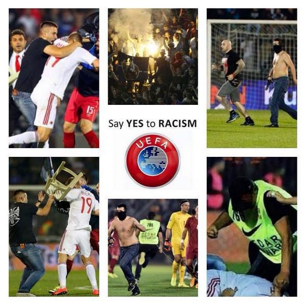 metrauhl's tweet photo. #uefa said yes to racism http://t.co/NKOHJ2zmup