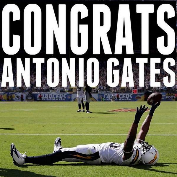 EAG Sports Management (@eagsports) on Twitter photo Congratulations to EAG Client <a href="/AntonioGates85/">Antonio Gates</a> for breaking the @Chargers all time receiving yards record on #TNF !! Congratulations to EAG Client <a href="/AntonioGates85/">Antonio Gates</a> for breaking the @Chargers all time receiving yards record on #TNF !!