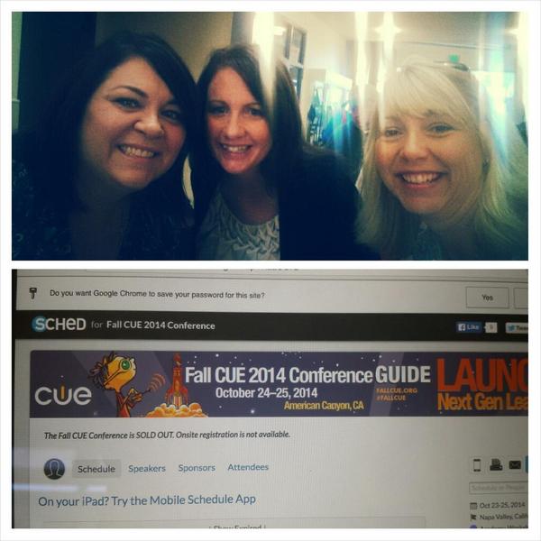 StandardElem's tweet photo. Mrs. Denton, Mrs. Mooney & Mrs.Bolles! Learning educators for 21st century students! #FallCUE #cue2014 http://t.co/R5BYBzQgqi