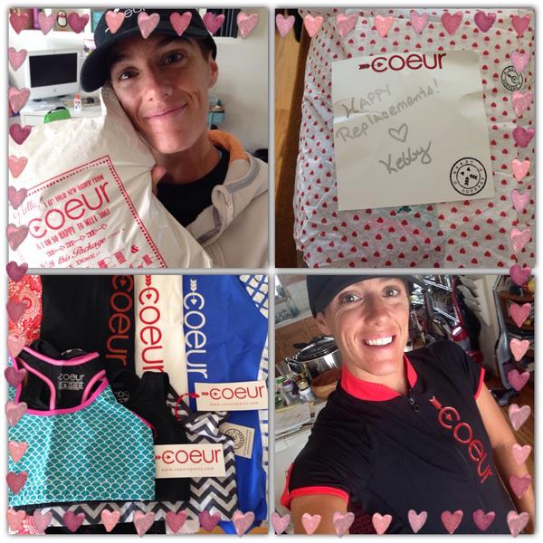 goSonja's tweet photo. I 💜 U @CoeurSports, such generosity after I lost all my favorite clothes on the airplane coming home from Kona. http://t.co/8TZ12BnvdZ