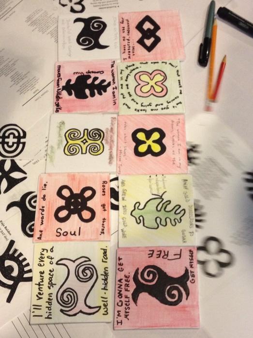 Bryanj1Jim's tweet image. Creating a early African symbol writing mosaic. #englishconference @NSTeachersUnion