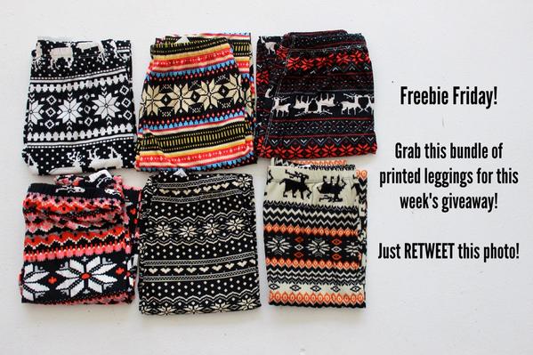 shophillarys's tweet photo. It's freebie Friday!!! Win these leggings! Just RETWEET and follow us!! http://t.co/pnJpSKv7vS http://t.co/cODWpR44cm