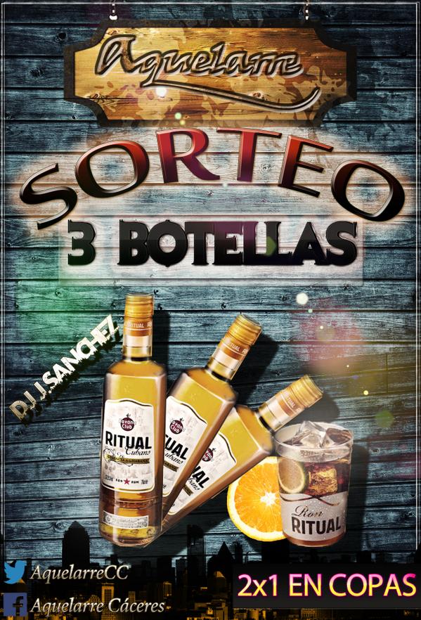 AquelarreCC's tweet photo. ¿Y el sábado? El sabado sorteo de 3 botellas de #RonRitual!! Y si eres un zombie tendrás un chupito gratis!! FL&amp;RT!! http://t.co/5YLVGsyboD