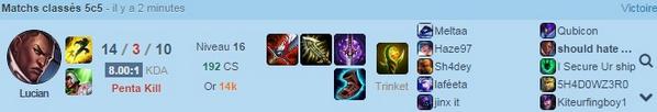 CroustibatLoL's tweet photo. Encore un penta sur le smurf hehe. Soon diam ! http://t.co/Fq2FBWrbHT