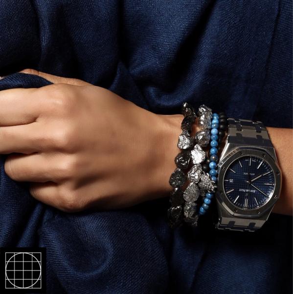 blackpearl_kwt's tweet image. Silver &amp;amp; Oxidized Silver #Danafisi Rocks and #CatherineMichiels bracelets match perfectly with that #AudemarsPiguet.